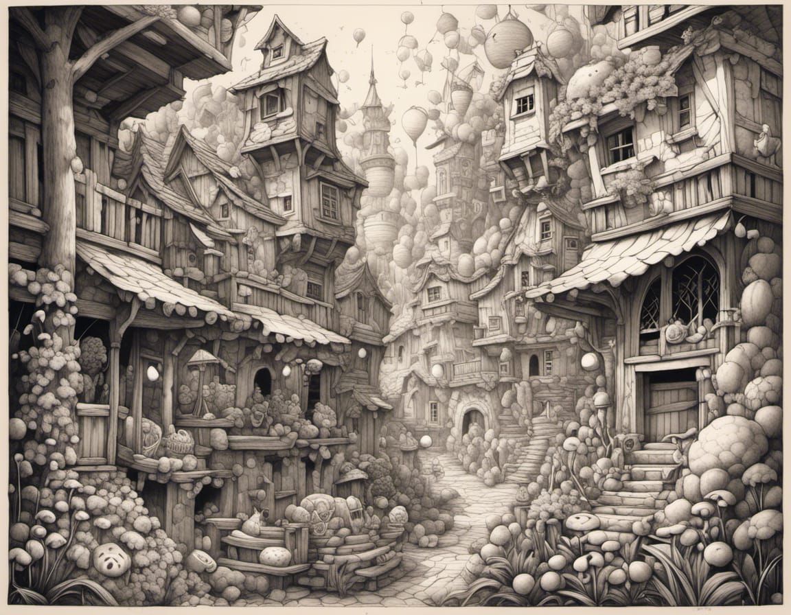 Otto Rapp Style Monochrome Pencil Candy Art