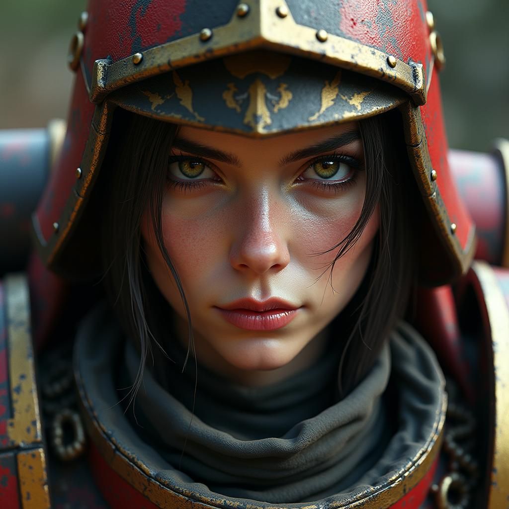 Grim Warhammer 40k Female Guardsman Portrait