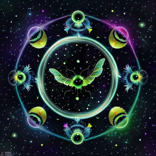 Aliens Playing Among Bioluminescent Fireflies