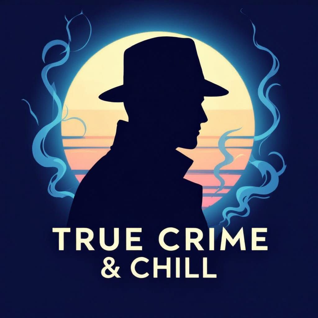 Mysterious Detective Silhouette in Neon Noir Style