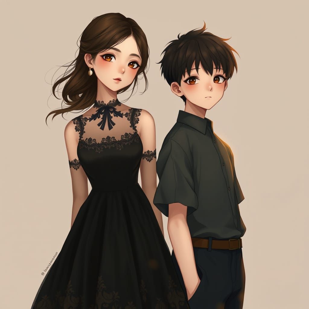 Romantic Encounter in Warm Golden Light