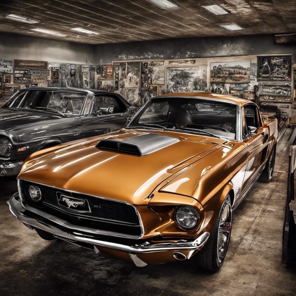 Hyperrealistic Ford Mustang in Cinematic Lighting