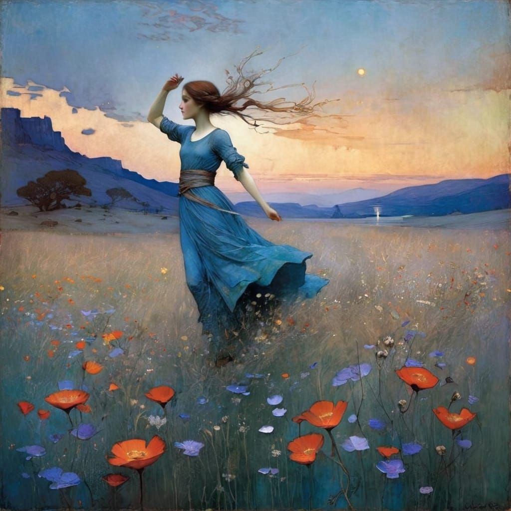 Fantastic Fusion: Pre-Raphaelite Meets Digital Oil Painting