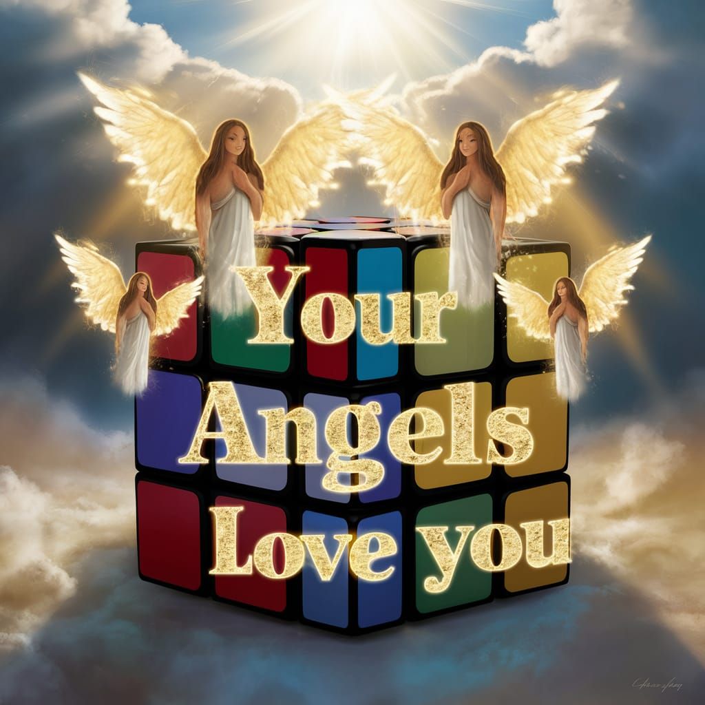 Angelic Rubik's Cube with Golden Message