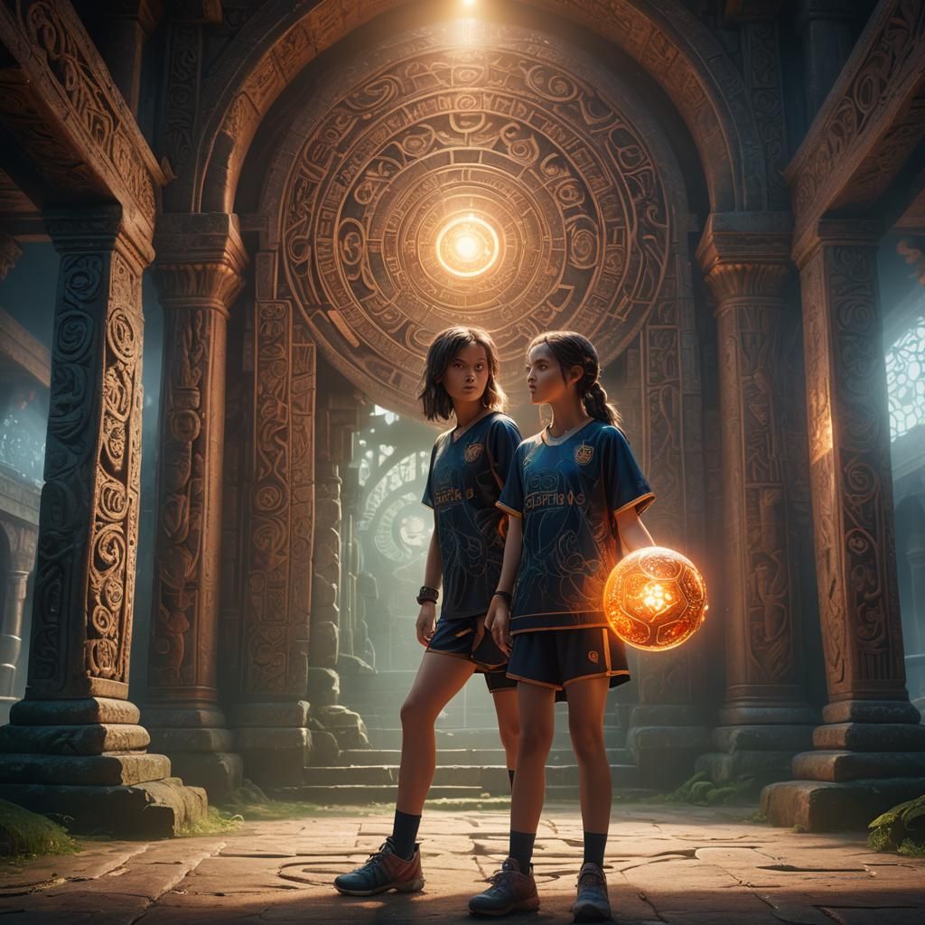 Mystical Soccer Girl in Fantasy Stadium