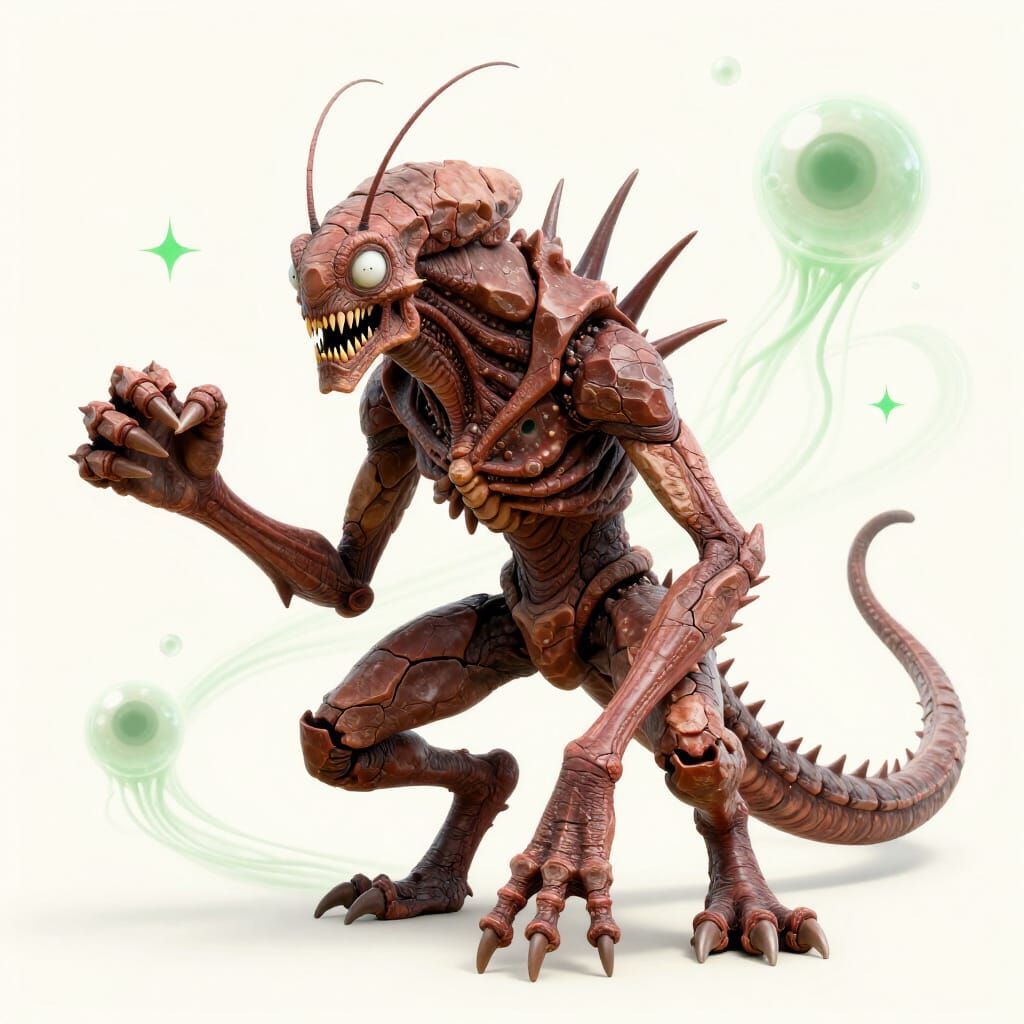 Photorealistic Nebiros Shedim Creature in Void