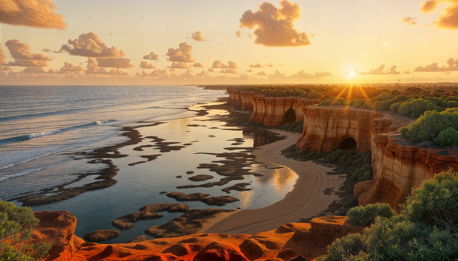 Dramatic Australian Coastline at Golden Hour