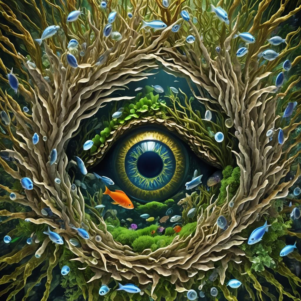 Aquarium Eye: Underwater World in a Pupil