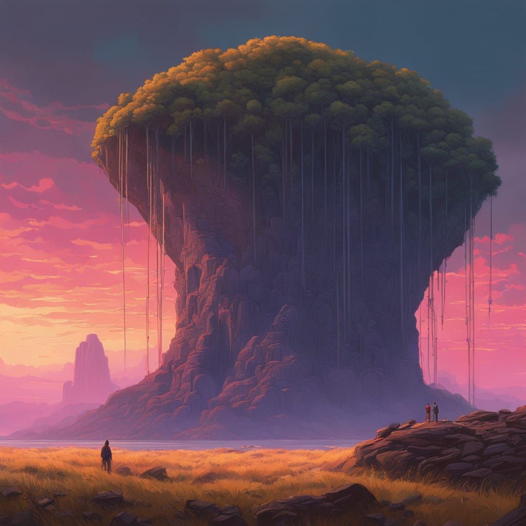 Mystical Natural Wonder in Vibrant, Swirling Skies