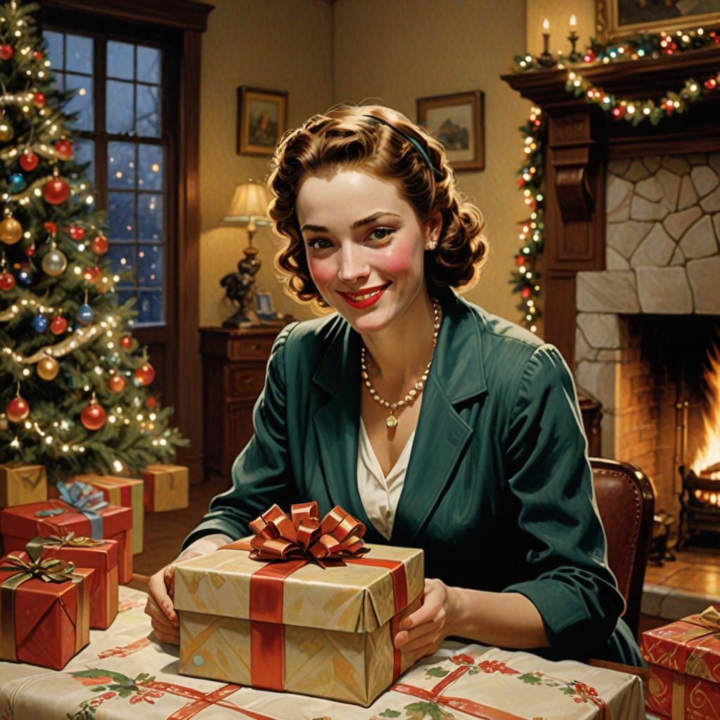 Radiant New Year's Gift Moment in Elegant Style