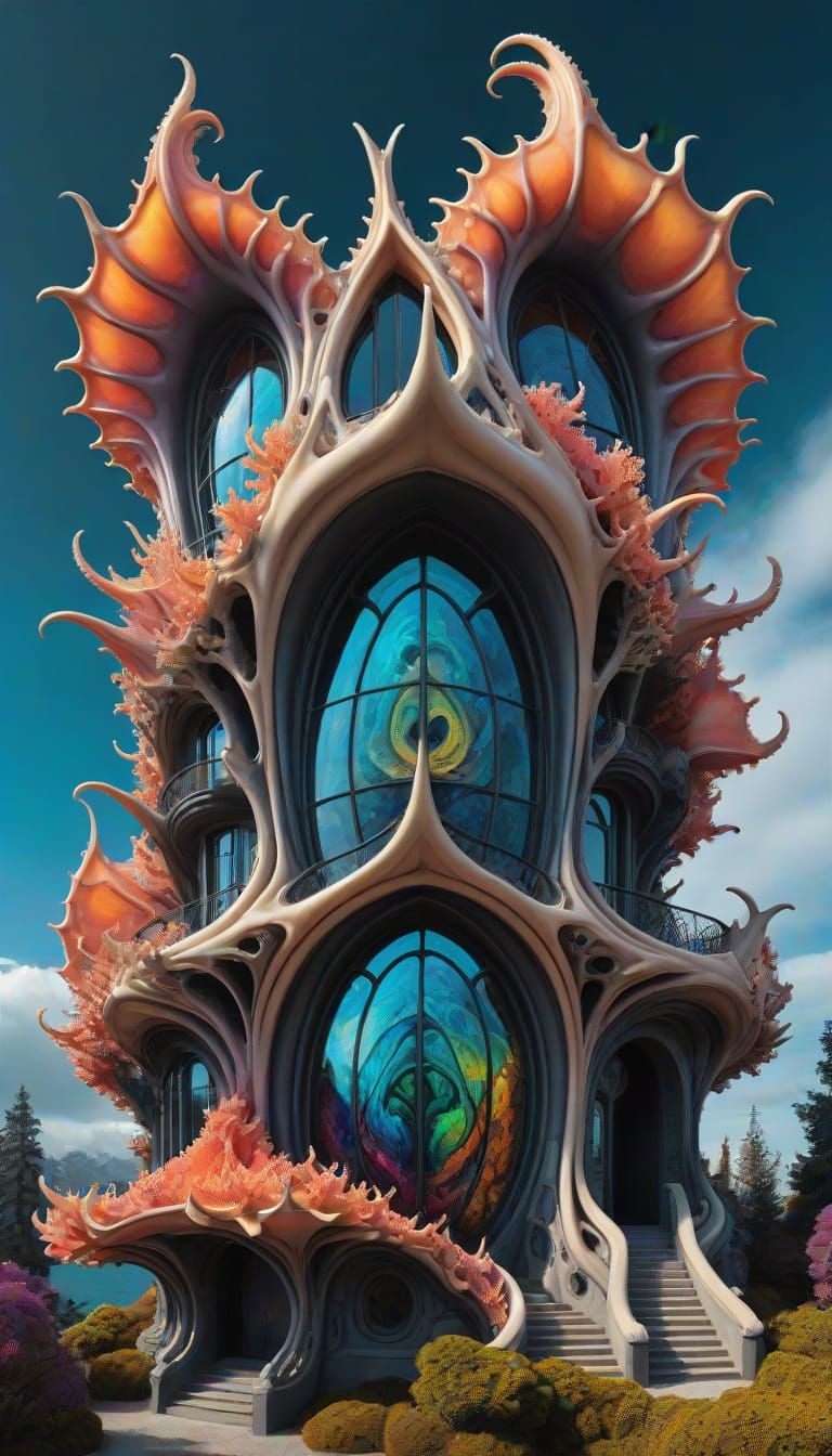 Outlandish elf forest cottage