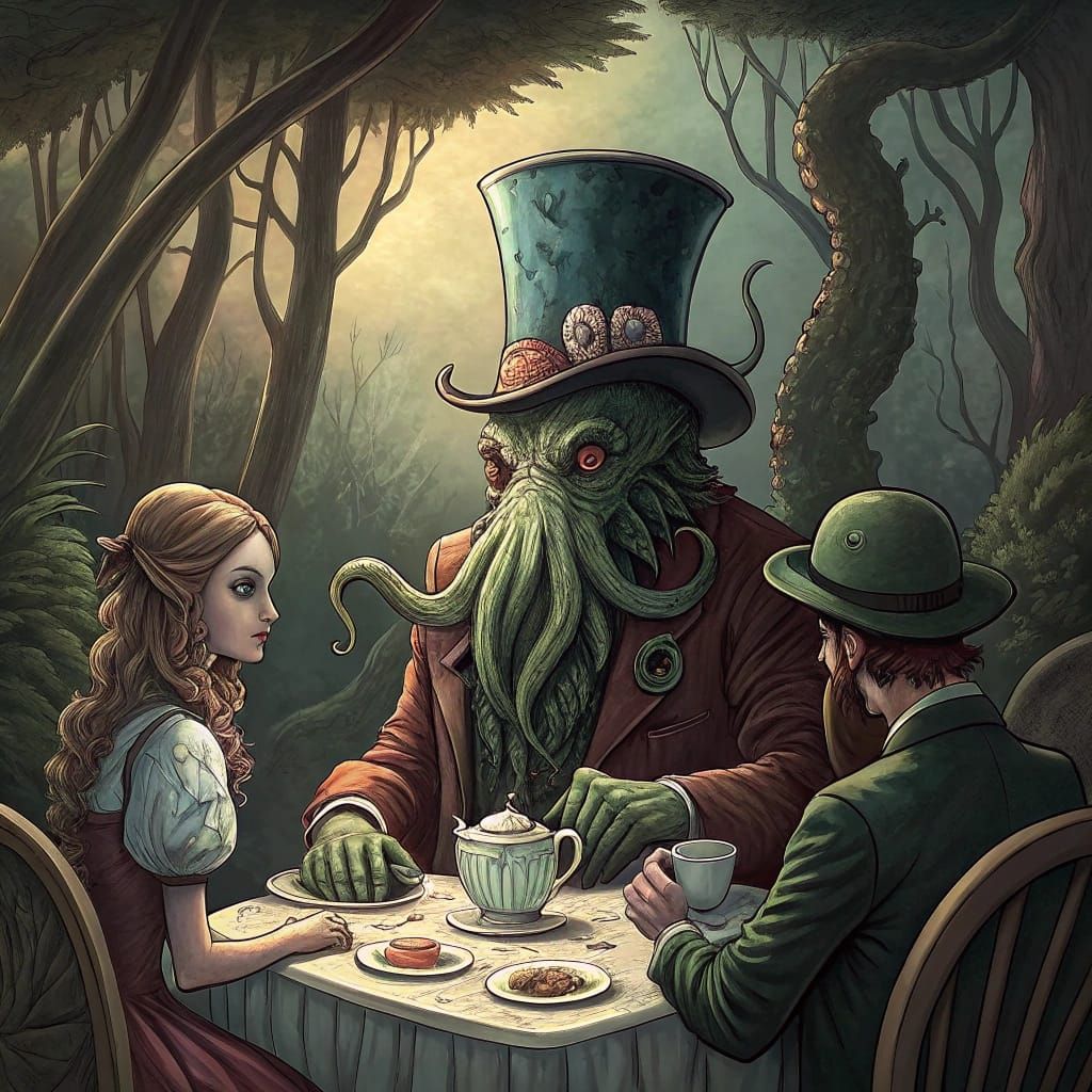 Eldritch Tea Party in a Grotesque Vintage Style