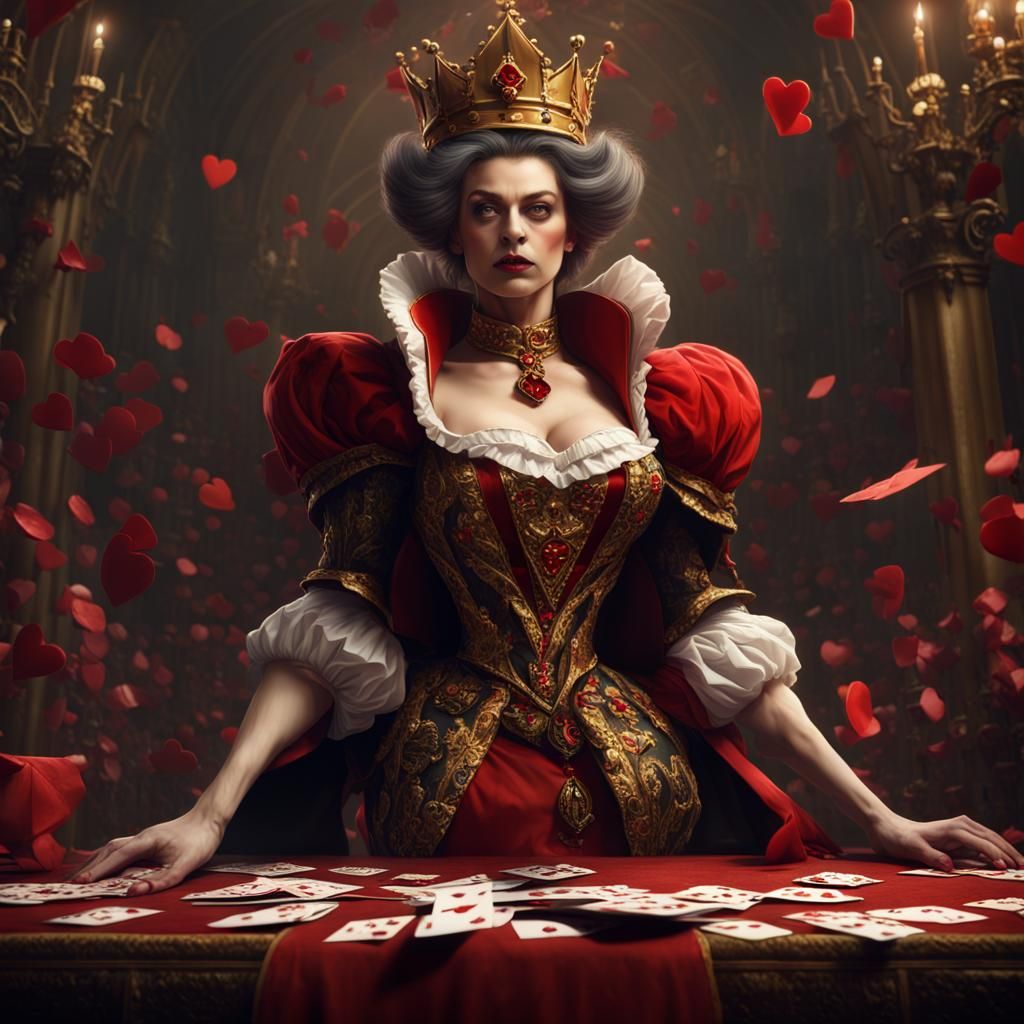 Queen of Hearts: Ruthless Ruler in Fantasy Art