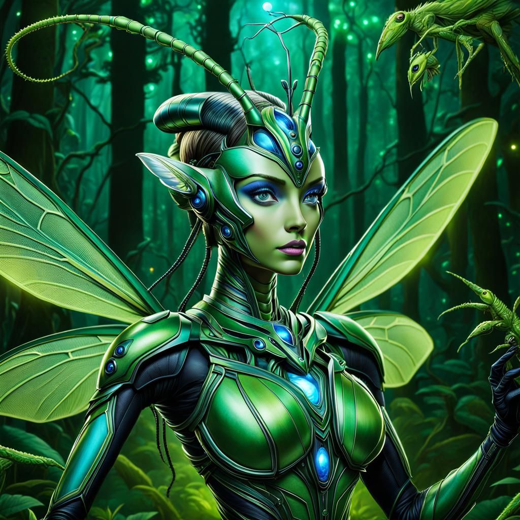 Mantis Queen in the forest