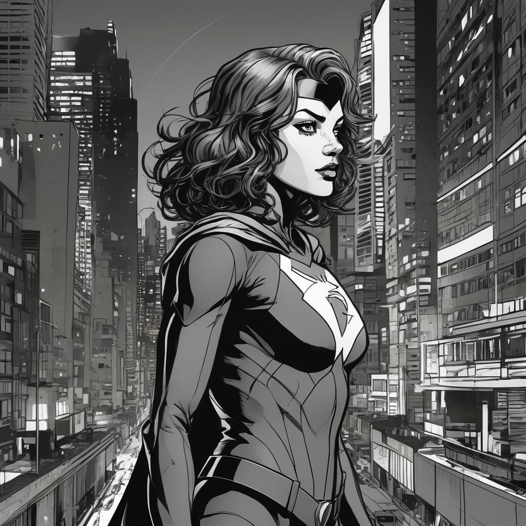 Noir Superhero Graphic Novel in Bold Black and White