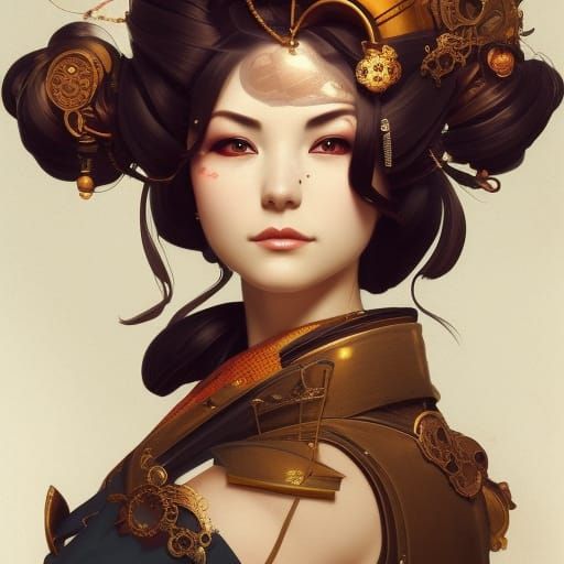 Flirtatious Steampunk Geisha
