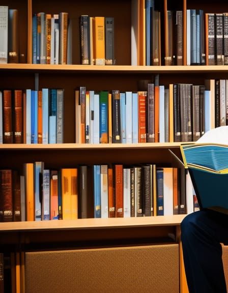 Handsome Nerdy Man Reading in Hyperrealistic Detail