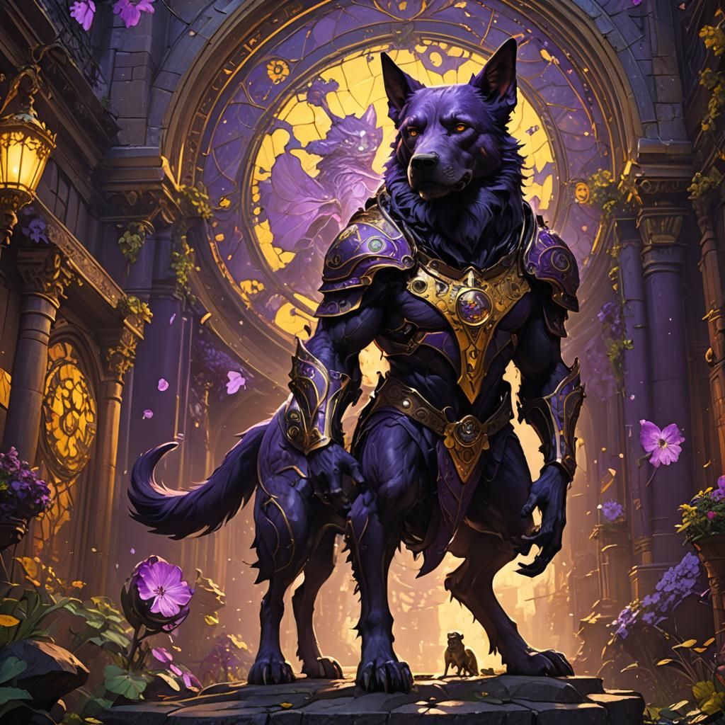 Dog-Man in Dark Fantasy Style