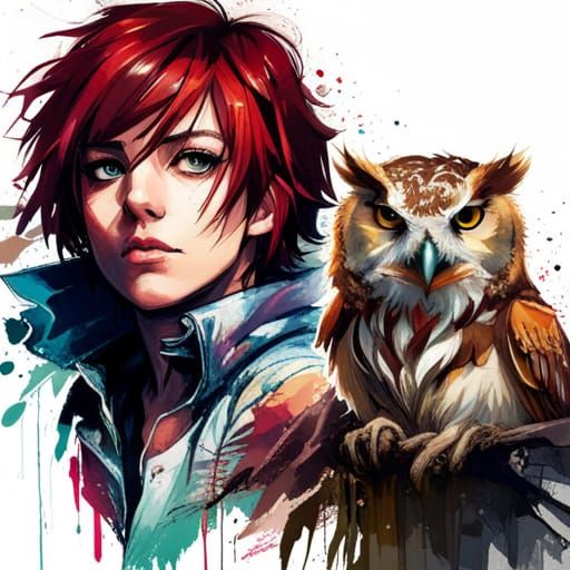 Cattlepunk Owl Anime Poster: A Digital Masterpiece