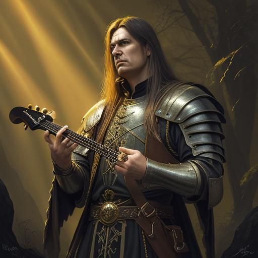 Helloween Band Portrait in Mystical Forest, Oil Painting