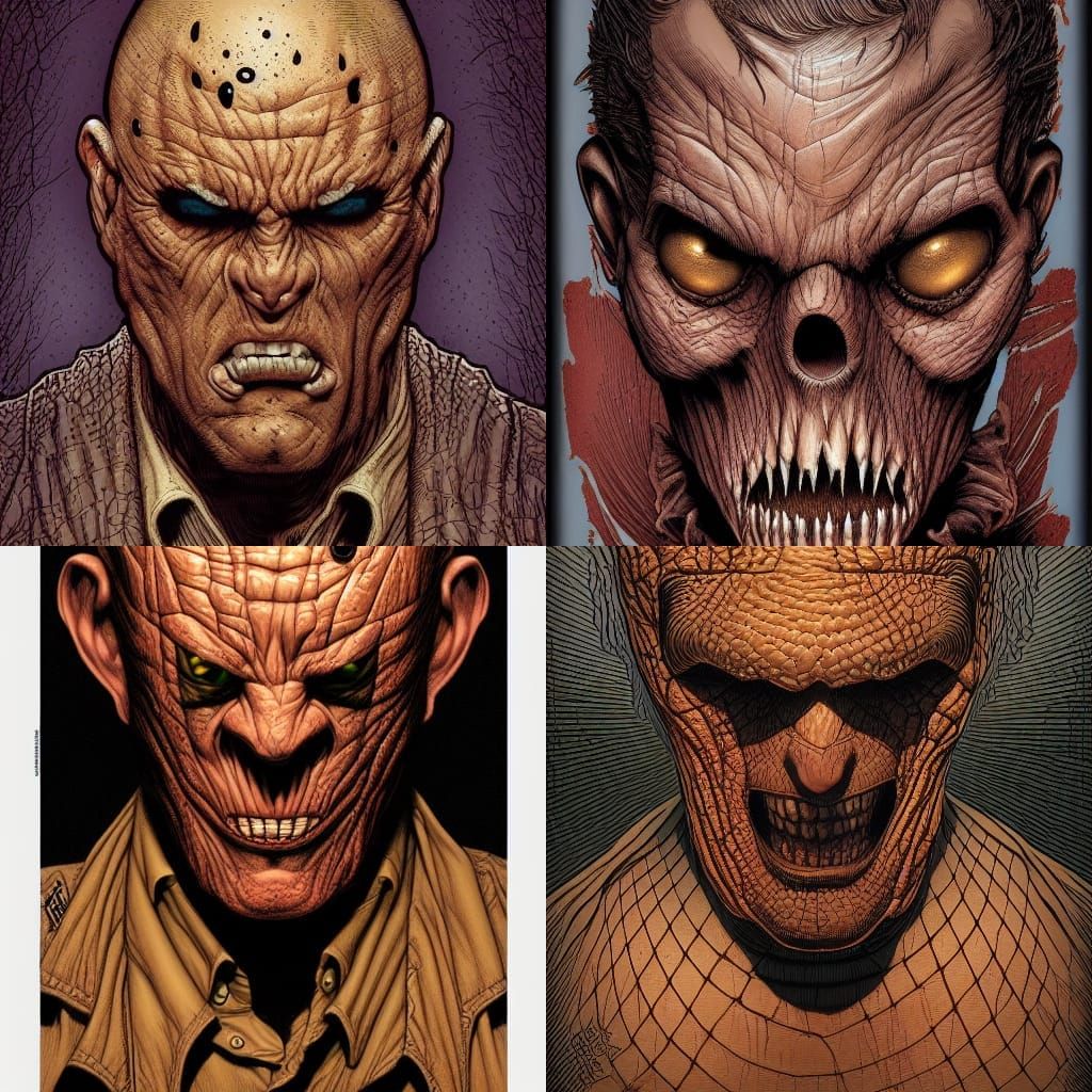 Scary Cork Figure in Comic Book Art Style