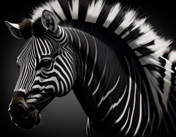 Black Zebra in Mixed Media Grunge Art