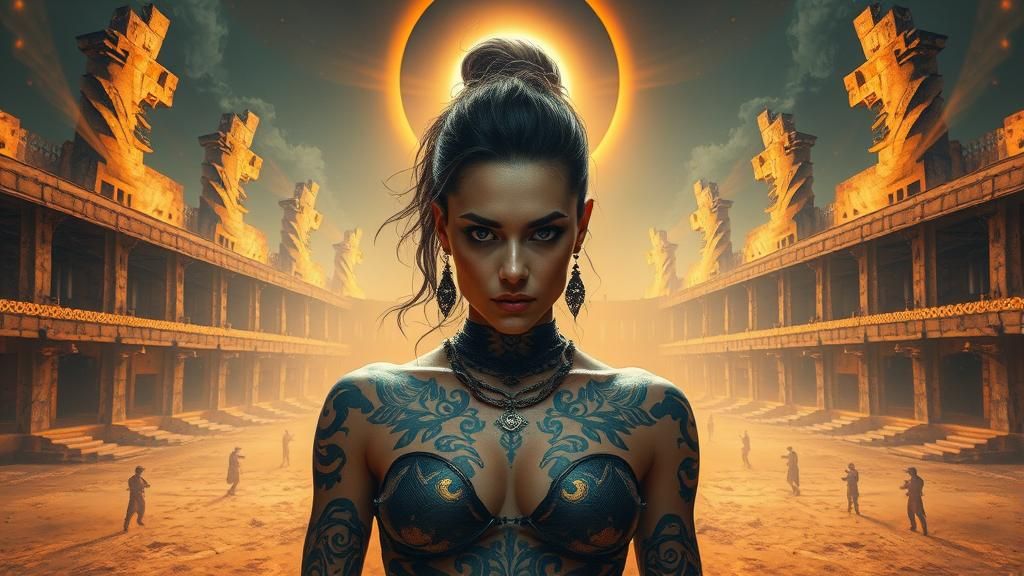 Gothic Warrior Queen in Post-Apocalyptic Arena