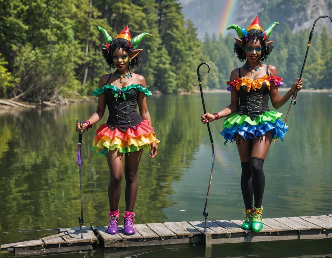 Vanta Black Zombies Fishing in Elf Costumes