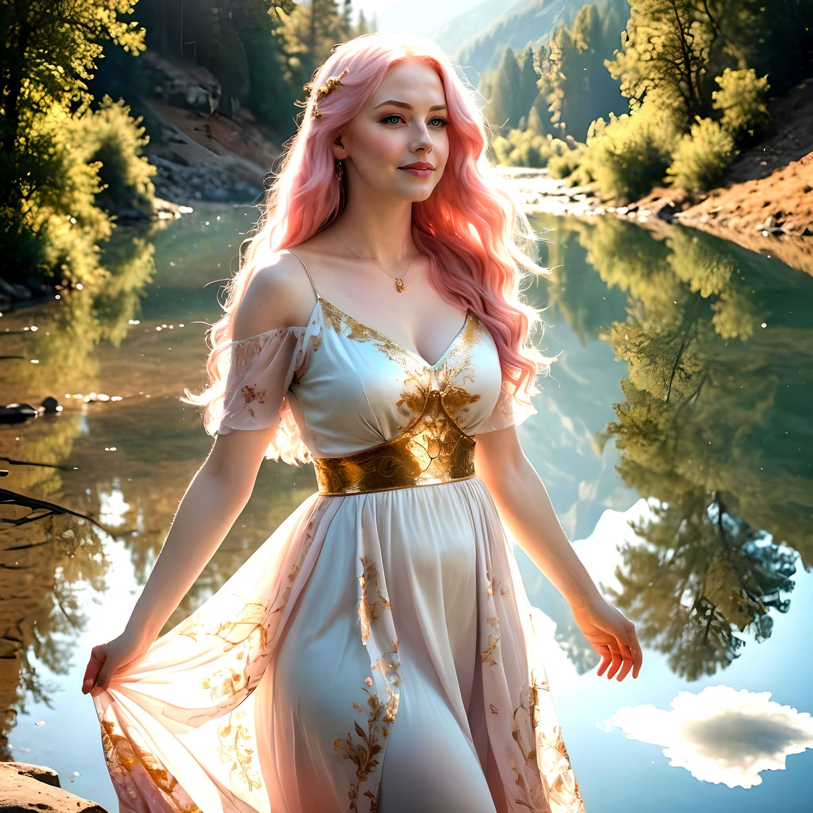 Goddess of Beauty Portrait in Divine Sunshine