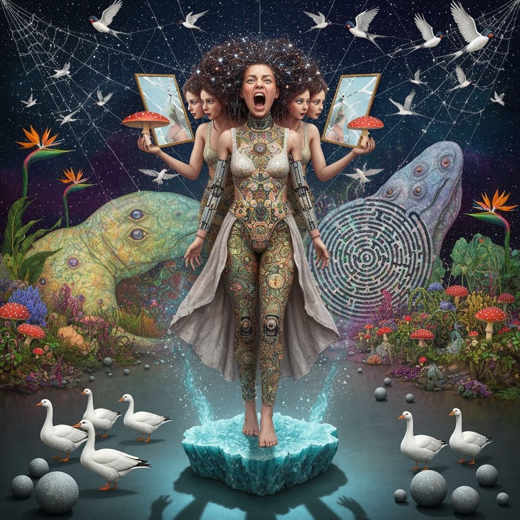 Folkloric Robot Screams Amidst Shattered Realities