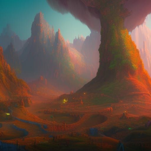 Fantastical Matte Painting in Deep Color