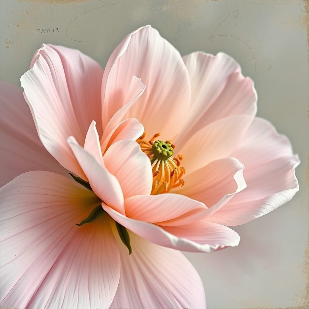 Delicate, Ethereal Pastel Flower in Dreamy, Whimsical Style