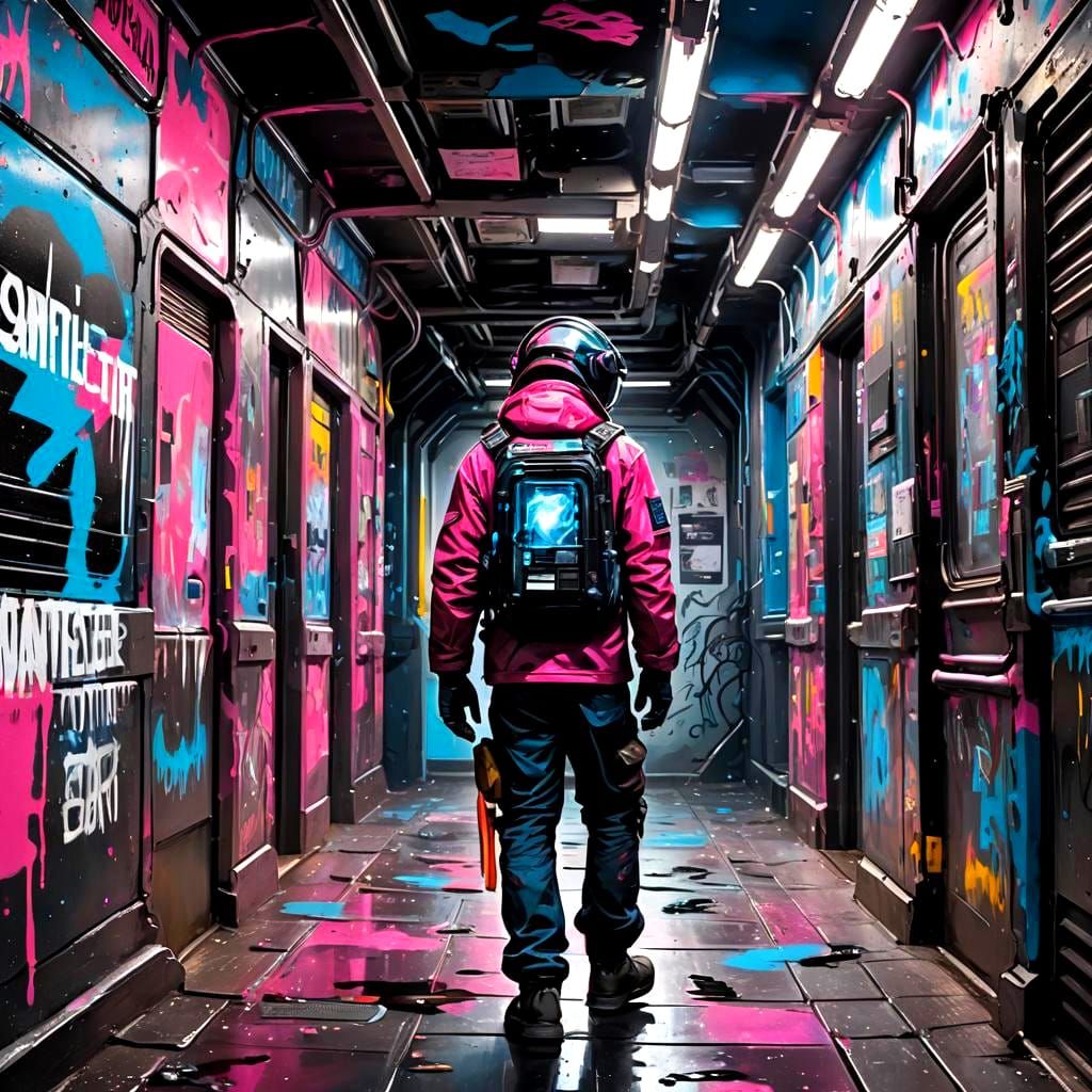 Interstellar Wanted Posters in Graffiti Style