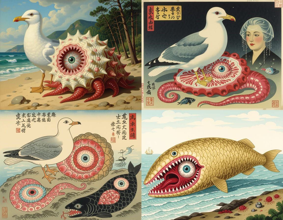 Horrific Mutant Creature Inspired by Surrealism