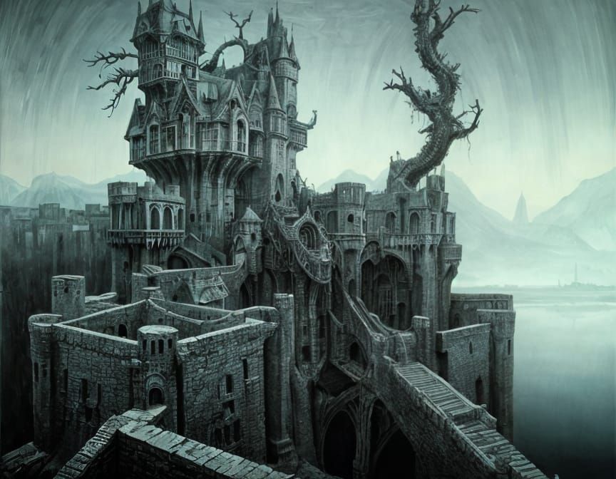 Castle in a Dreamlike Landscape