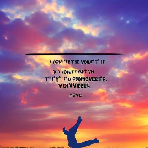 Motivational Sunrise Splash Art with Positive Words