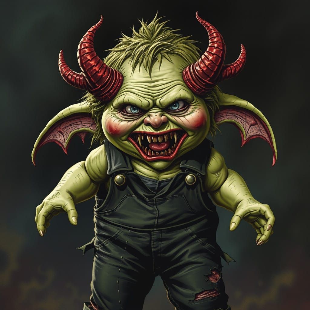 Twisted Cabbage Patch Kid in Dark Fantasy Art