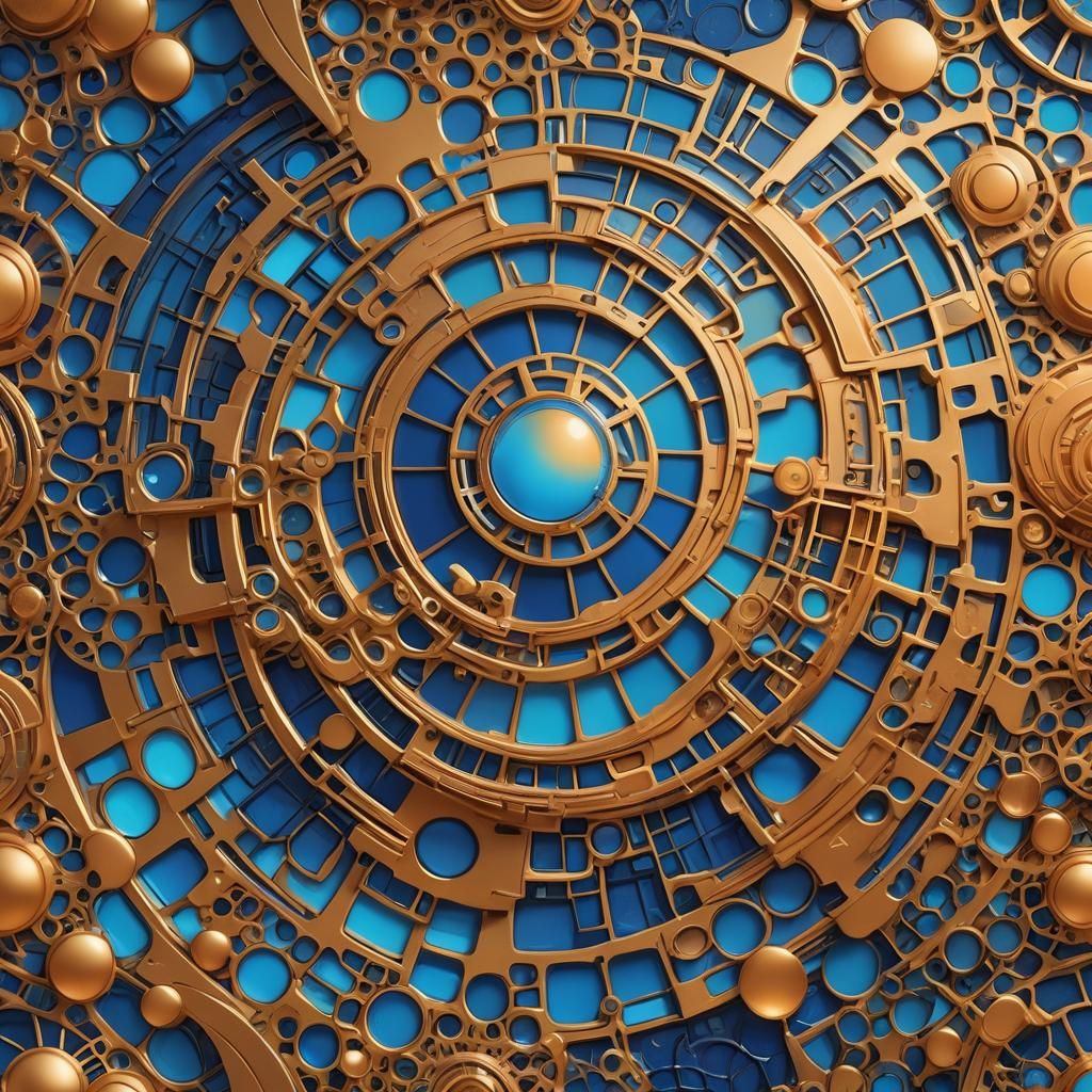 Ethereal Abdomen Radiating Golden Light, 3D Render