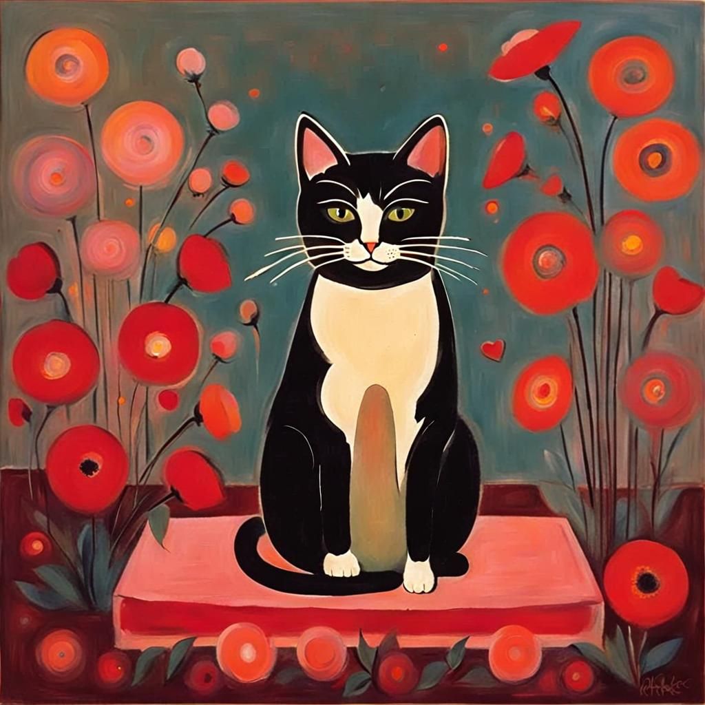 Abstract Cat Portrait in Rothko Style