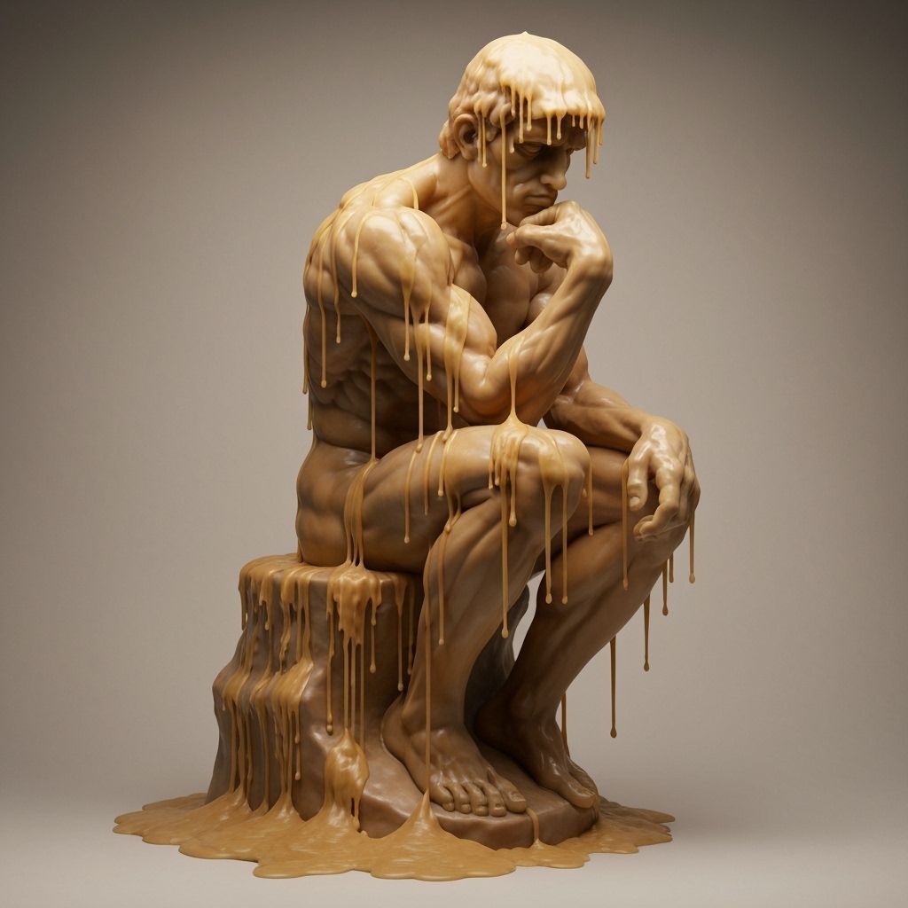 The Thinker: A Candle Wax Sculpture