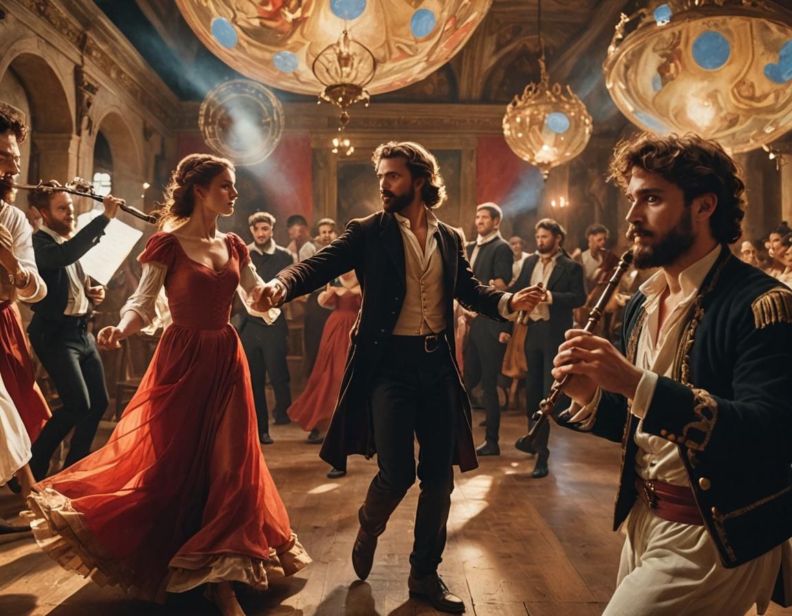 Dramatic Dance Scene in Baroque Style