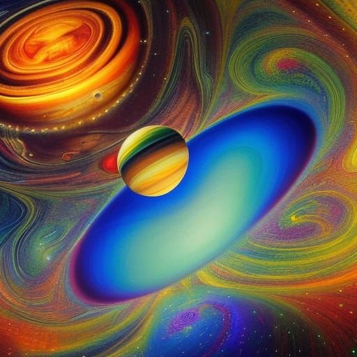 Psychedelic 3D Balloon Dog in Space