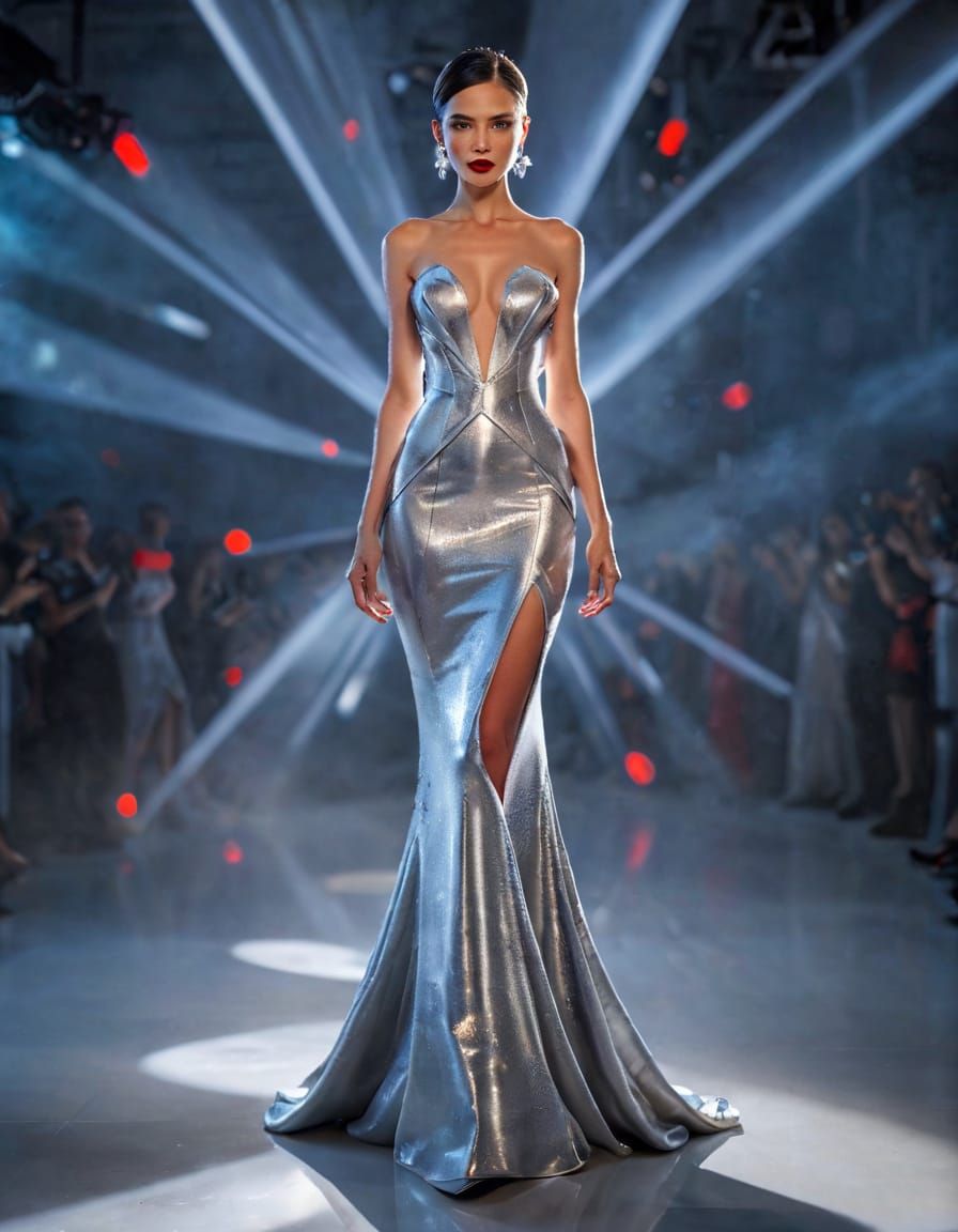 Futuristic Gown Photographed on Runway