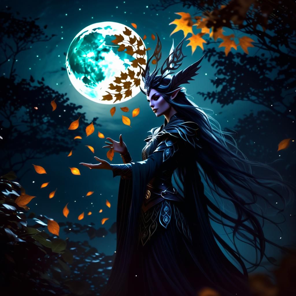 Dark Fantasy Fey Creature in the Night