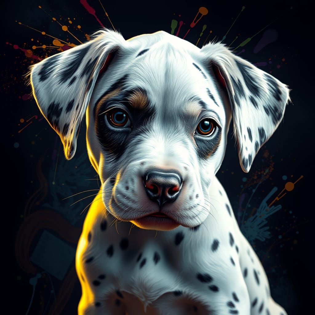 Surreal Dalmatian Puppy in Triadic Colors