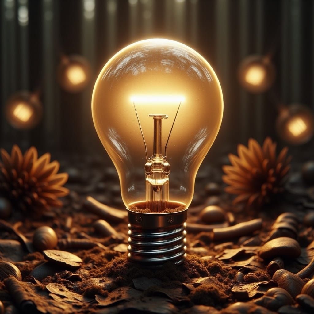 Hyperrealistic Lightbulb in Extreme Detail