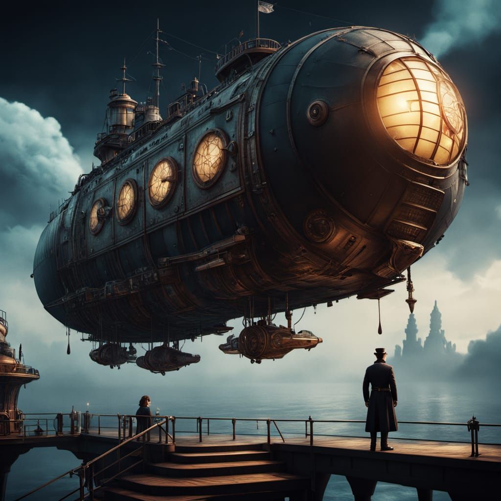 Steampunk Airship Captain in Dieselpunk Style