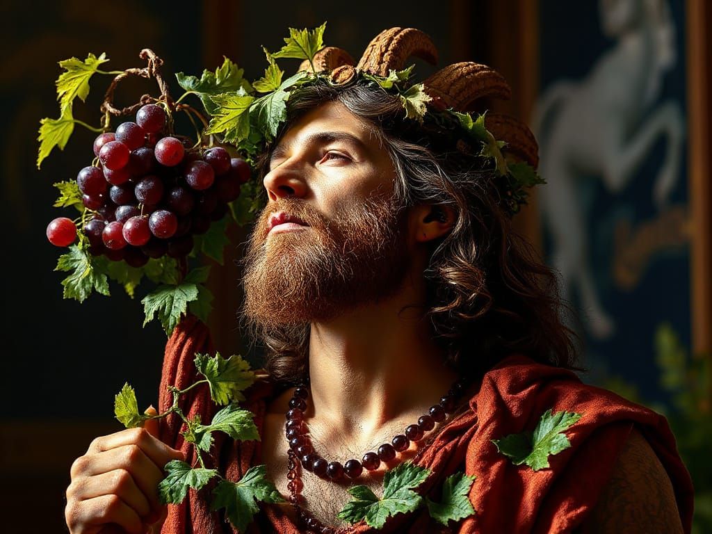 Dionysus, God of Wine, in Ecstatic Revelry