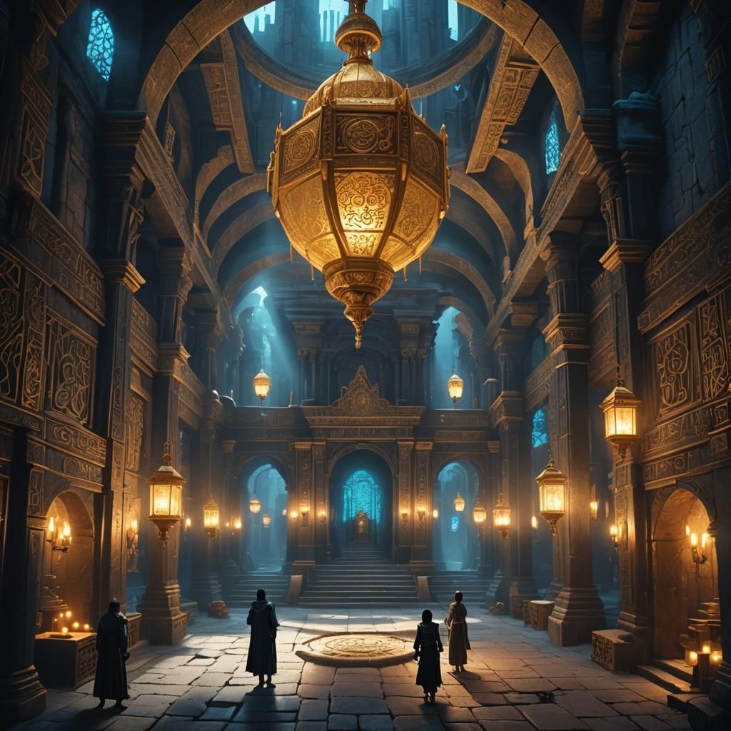 Secret Meeting in an Ornate Underground Chamber