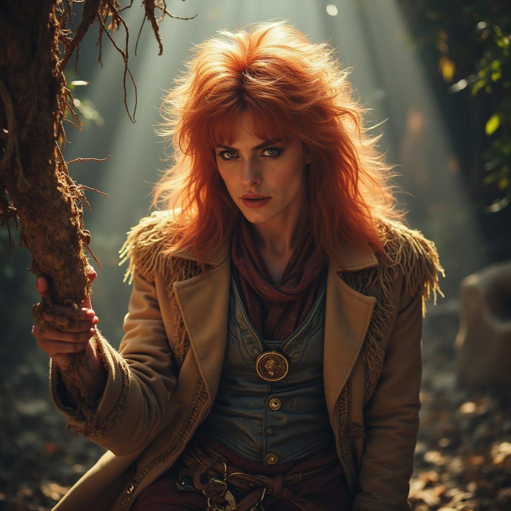 David Bowie as King Jareth in a Vibrant Fantasy Labyrinth